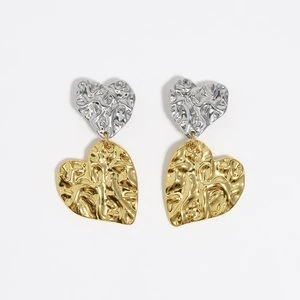 Kolczyki serca faktury dwukolorowe BIMBA Y LOLA