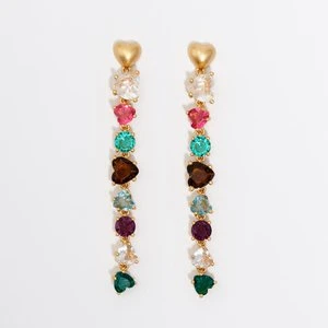 Kolczyki serca kryształek złote BIMBA Y LOLA