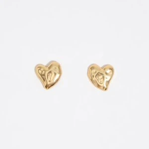 Kolczyki serce faktura złote BIMBA Y LOLA