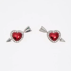 Kolczyki serce i strzała czerwone BIMBA Y LOLA