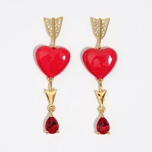 Kolczyki serce i strzała złote BIMBA Y LOLA