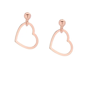 Kolczyki serduszka z różowego złota SOTHO