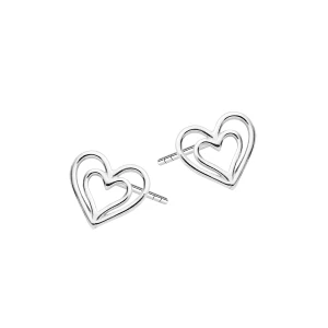 Kolczyki srebrne - serca - Mini Mini - Biżuteria YES