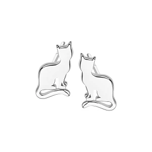 Kolczyki srebrne - koty - Mini Mini - Biżuteria YES
