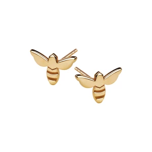 Kolczyki srebrne pozłacane - pszczoła - Queen B Queen B - Biżuteria YES