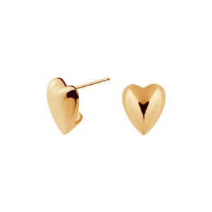Kolczyki srebrne pozłacane - serca - Simple Simple - Biżuteria YES