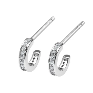 Kolczyki srebrne z cyrkoniami - Mini Mini - Biżuteria YES