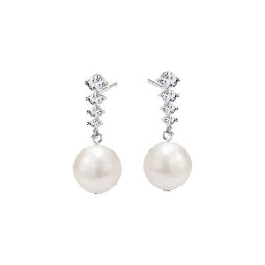 Kolczyki srebrne z perłami i cyrkoniami - Pearls of Sky Pearls of Sky - Biżuteria YES