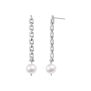 Kolczyki srebrne z perłami i cyrkoniami - Pearls Pearls - Biżuteria YES