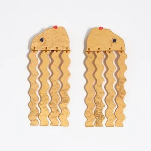 Kolczyki sylwetki złote matowe BIMBA Y LOLA