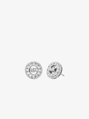 Kolczyki-sztyfty Fulton pokryte metalem szlachetnym z logo w stylu pavé Michael Kors SREBRNY (Srebrny)