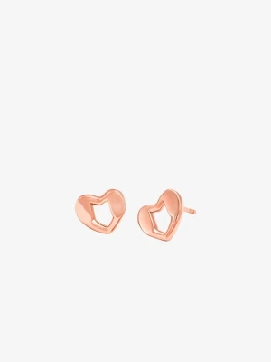 Kolczyki sztyfty z motywem serca ze srebra próby 925 pokrytego metalem szlachetnym Michael Kors ROSE GOLD (Różowozłoty)
