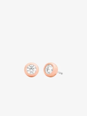 Kolczyki sztyfty z okrągłym kamieniem Michael Kors ROSE GOLD (Różowozłoty)