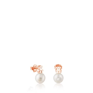Kolczyki Tous Super Micro Z Różowego Srebra Vermeil Z Perłą - Tous Rozmiar