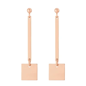 Kolczyki w geometrycznym kształcie  w różowym złoceniu SOTHO