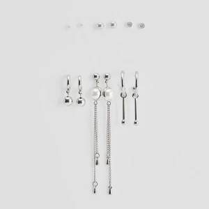 Kolczyki w kolorze srebrnym 6-pak House