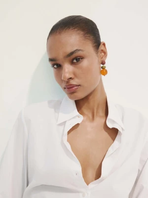 Kolczyki wiszące z łączonej żywicy pomarańczowy - Kobieta - Rozmiar uniwersalny - MANGO
