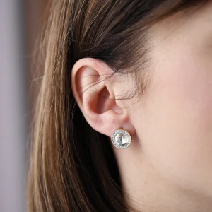 Kolczyki wkrętki kryształek z cyrkoniami Dedicante