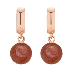Kolczyki z bordową żywicą z różowego złota SOTHO