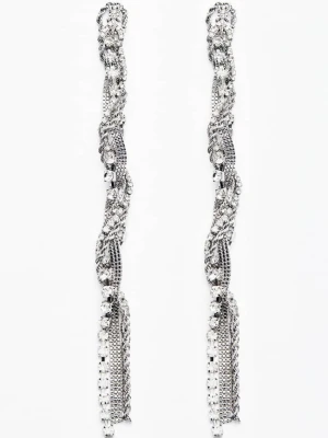 Wiszące kolczyki Diamond Chain Patrizia Pepe srebrny