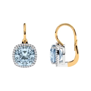 Kolczyki z dwukolorowego złota z topazami i diamentami - Jubilé Jubilé - Biżuteria YES