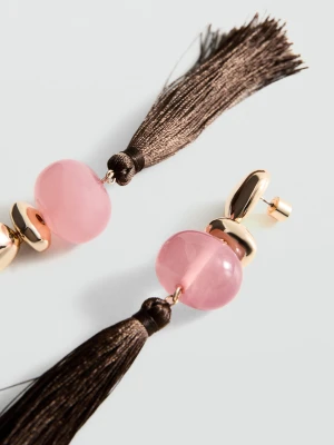 Kolczyki z frędzlami brązowy - Kobieta - Rozmiar uniwersalny - MANGO