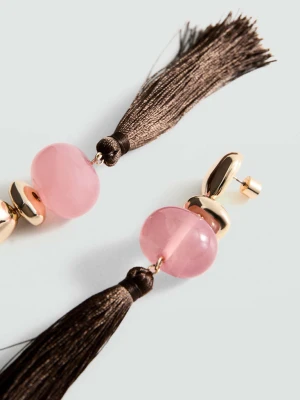 Kolczyki z frędzlami brązowy - Kobieta - Rozmiar uniwersalny - MANGO