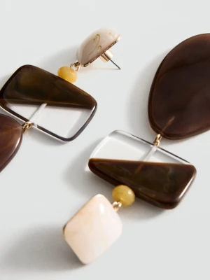 Kolczyki z łączoną przywieszką brązowy - Kobieta - Rozmiar uniwersalny - MANGO