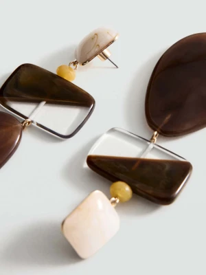 Kolczyki z łączoną przywieszką brązowy - Kobieta - Rozmiar uniwersalny - MANGO