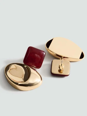 Kolczyki z łączoną przywieszką złoty - Kobieta - Rozmiar uniwersalny - MANGO