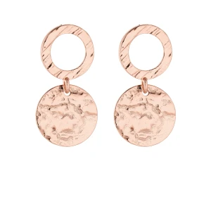 Kolczyki z nieregularnymi kołami z różowego złota SOTHO