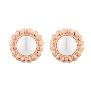 Kolczyki z różowego złota z białą perłą SWAROVSKI® CRYSTAL SOTHO