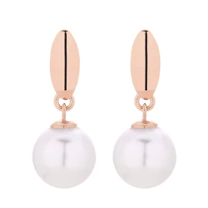 Kolczyki z różowego złota z białymi perłami SWAROVSKI® CRYSTAL SOTHO