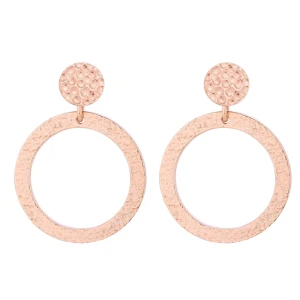 Kolczyki z różowego złota z chropowatymi kołami SOTHO