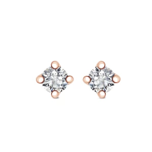 Kolczyki z różowego złota z diamentami - Valentine Valentine - Biżuteria YES