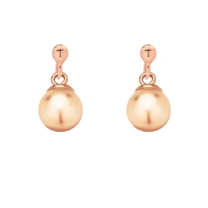 Kolczyki z różowego złota z łososiową perłą SWAROVSKI® CRYSTAL SOTHO
