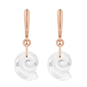 Kolczyki z różowego złota z muszelkami  SWAROVSKI® CRYSTAL SOTHO