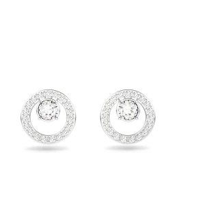 Kolczyki zapinane na sztyft Constella, Białe, Powłoka z rodu Swarovski