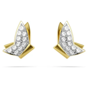 Zdjęcie produktu Kolczyki zapinane na sztyft Idyllia Lilia, Motyl, Białe, Powłoka w odcieniu złota Swarovski