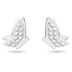 Kolczyki zapinane na sztyft Idyllia Lilia, Motyl, Białe, Powłoka z rodu Swarovski