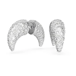 Kolczyki zapinane na sztyft Luna, Księżyc, Małe, Białe, Powłoka z rodu Swarovski