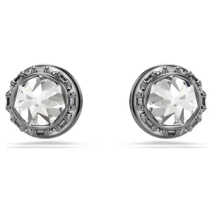 Kolczyki zapinane na sztyft Sublima, Kolec, Białe, Powłoka z rutenu Swarovski