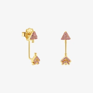 Kolczyki Ze Srebra Pokrytego 18-Karatowym Złotem Z Rodolitami Tous Flechazo - Tous Rozmiar