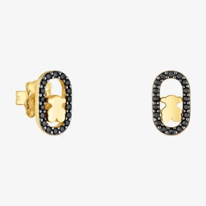 Kolczyki Ze Srebra Powlekanego Złotem 18-Karatowym Ze Spinelami Tous Camille - Tous Rozmiar