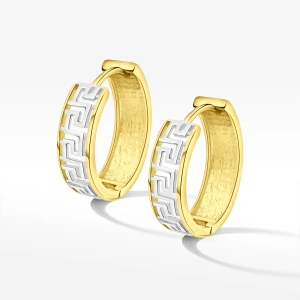 Kolczyki ze złota 1.4cm koła z wzorem greckim Filipowicz