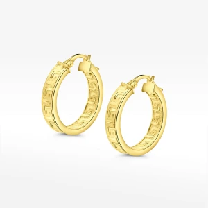 Kolczyki ze złota 1.9cm koła z wzorem greckim Filipowicz