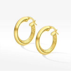 Kolczyki ze złota 2.3cm koła z wzorem greckim Filipowicz