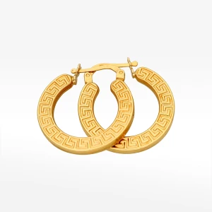 Kolczyki ze złota 2.5cm koła z wzorem greckim Filipowicz