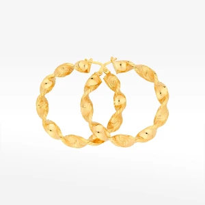 Kolczyki ze złota 4.3cm koła z wzorem greckim Filipowicz