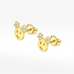 Kolczyki ze złota dziecięce z białymi cyrkoniami Filipowicz